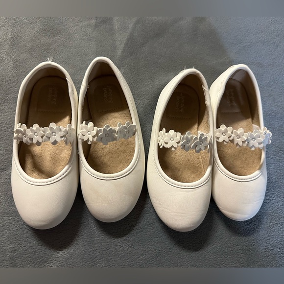 jumping beans Other - Jumping Beans White Dress Shoes with Floral Strap